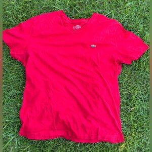 Lacoste Bold Red Cotton Tee